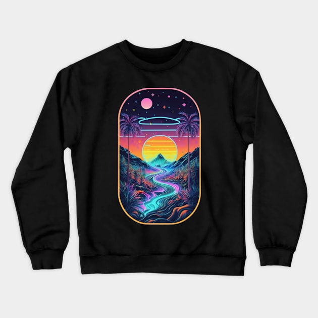Neon night serenity Crewneck Sweatshirt by Swag Like Desi